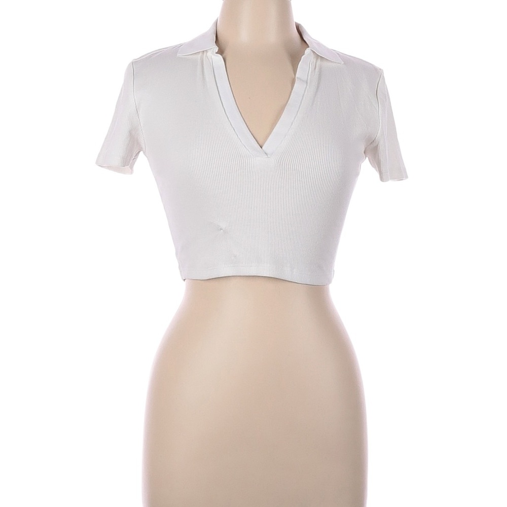 Zara V-Neck white collard top
